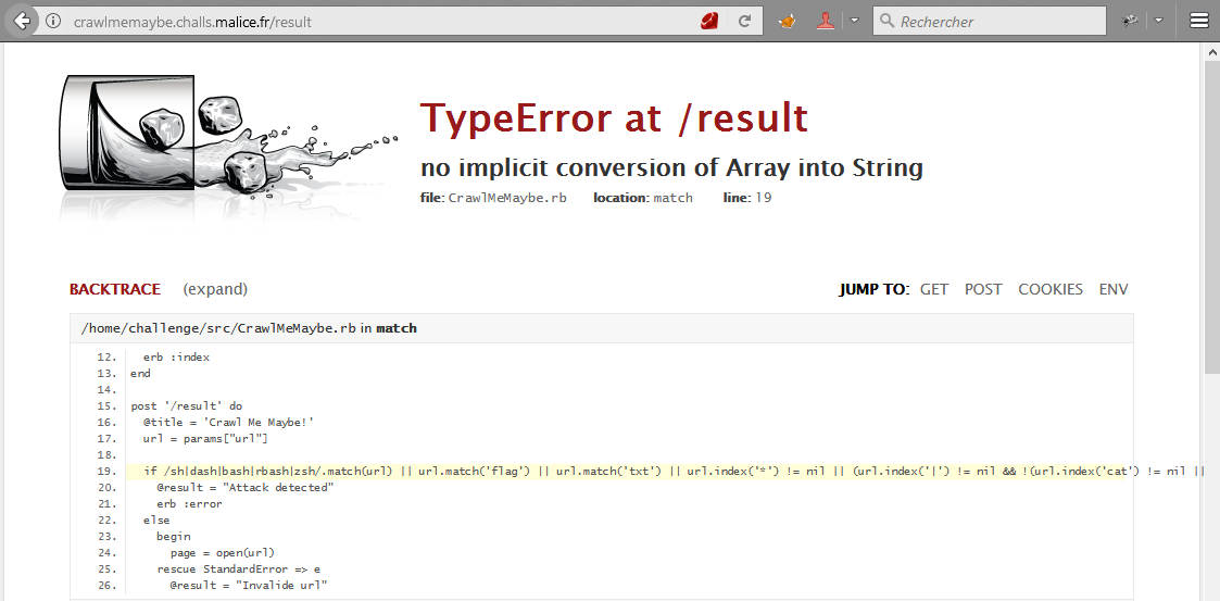 Stack trace